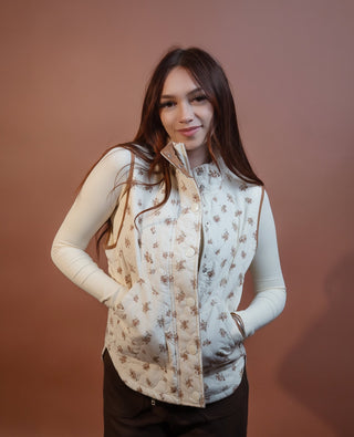 BLUE PEPPER Women's Cream Cottage Garden Quilted Vest - 150 Kimonos + Cardigans - The Farmhouse