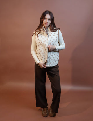 BLUE PEPPER Women's Cream Cottage Garden Quilted Vest - 150 Kimonos + Cardigans - The Farmhouse