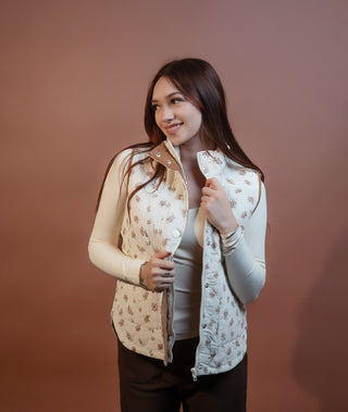 BLUE PEPPER Women's Cream Cottage Garden Quilted Vest - 150 Kimonos + Cardigans - The Farmhouse