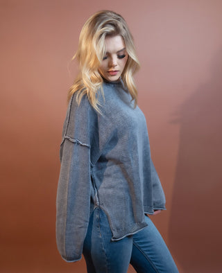BLUE PEPPER Women's Navy Creek Washed Sweater - 140 Sweatshirts + Sweaters - The Farmhouse