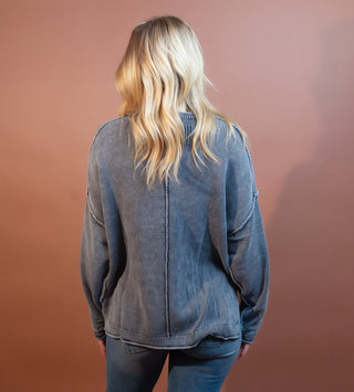 BLUE PEPPER Women's Navy Creek Washed Sweater - 140 Sweatshirts + Sweaters - The Farmhouse