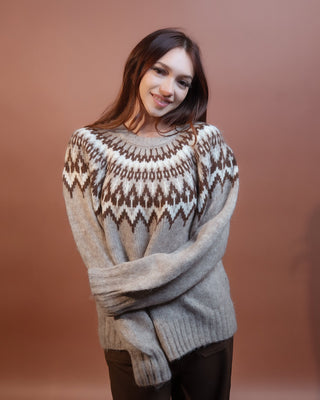 BLUE PEPPER Women's Pumpkin Picking Fair Isle Sweater - 140 Sweatshirts + Sweaters - The Farmhouse