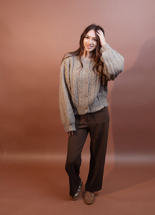BLUE PEPPER Women's Toasted Oat Scalloped Cardigan - 150 Kimonos + Cardigans - The Farmhouse
