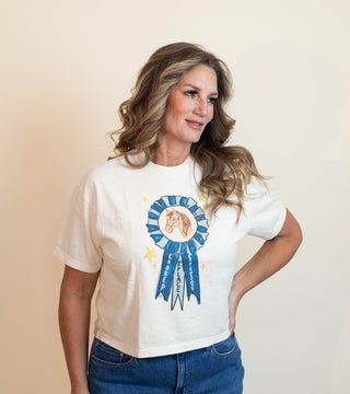 Blue Ribbon Crop Graphic Tee - 120 Graphic Tees - The Farmhouse