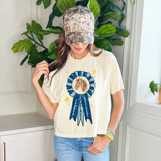 Blue Ribbon Crop Tee - 120 Graphic Tees - The Farmhouse