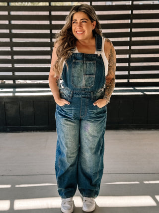 Blue Ridge Trendy Mom Barrel Jean Denim Overalls - The Farmhouse