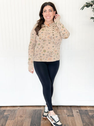 Blushing Meadow Thermal Henley Top - 140 Sweatshirts + Sweaters - The Farmhouse