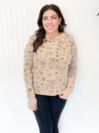 Blushing Meadow Thermal Henley Top - 140 Sweatshirts + Sweaters - The Farmhouse