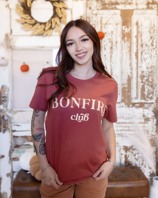 Bonfire Club graphic tee with classic short sleeve silhouette