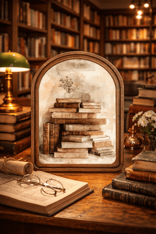 Books Arch Framed Art 6x8" - 420 Home Decor - The Farmhouse