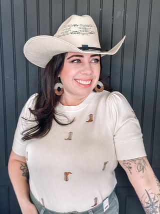 Bozeman Straw Cowgirl Western Hat, Cream - 260 Fashion Accessories - The Farmhouse