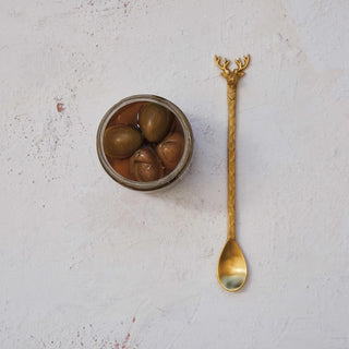 Brass Cocktail Spoon w/ Reindeer Handle - The Farmhouse