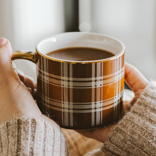 Brown Plaid Coffee Mug - 440 Kitchen + Tabletop - The Farmhouse