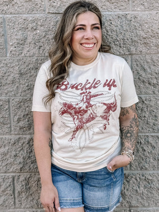 Buckle Up Cowboy Cotton Graphic Tee - The Farmhouse