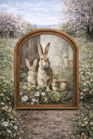 Bunny Trio Arch Framed Art 8.25x11" - 420 Home Decor - The Farmhouse