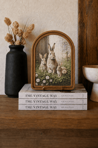 Bunny Trio Arch Framed Art 8.25x11" - 420 Home Decor - The Farmhouse