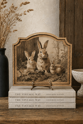 Bunny Trio Provincial Framed Art - 420 Home Decor - The Farmhouse