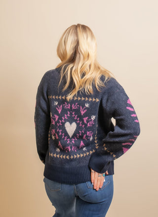 BY TOGETHER Women's Cozy Botanical Jacquard Cardigan - 140 Sweatshirts + Sweaters - The Farmhouse