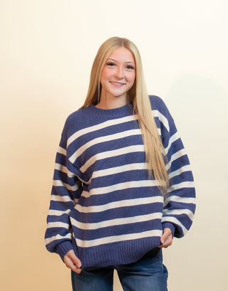 BY TOGETHER Women's First Frost Striped Knit Sweater - 140 Sweatshirts + Sweaters - The Farmhouse