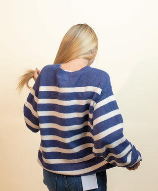 BY TOGETHER Women's First Frost Striped Knit Sweater - 140 Sweatshirts + Sweaters - The Farmhouse