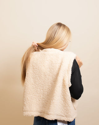 BY TOGETHER Women's Toasted Marshmallow Sherpa Toggle Vest - 150 Kimonos + Cardigans - The Farmhouse