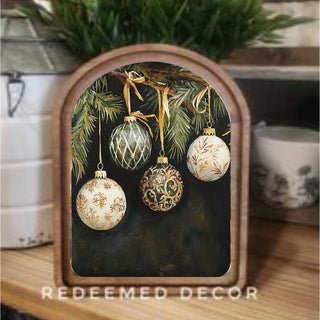 Ornaments Christmas Arch Framed Art, 8.25” x 11”