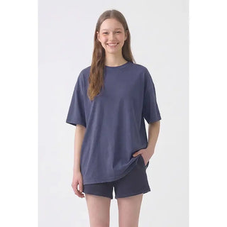 THE BLANK LAB Women's Cozy Days Oversized Tee, Crown Blue
