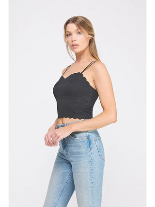 The Midnight Stripe Scallop Bralette