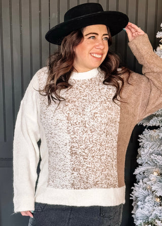 Cabin Retreat Colorblock Winter Sweater, Neutrals - The Farmhouse