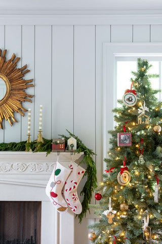 Candy Cane Beaded Stocking - The Farmhouse