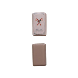 Candy cane scented milled bar soap with olive oil and shea butter