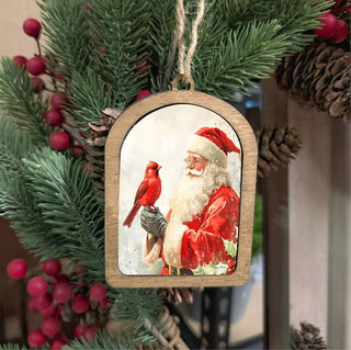 Canvas Arch Ornament Cardinal Santa - 430 Holiday Decor - The Farmhouse