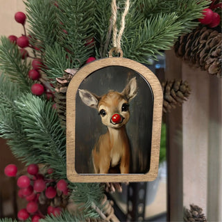 Canvas Arch Ornament Rudolph - 430 Holiday Decor - The Farmhouse