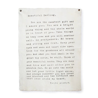 Canvas Wall Hanging - Letter for Sophie (Beautiful Darling) 36" x 48" - 420 Home Decor - The Farmhouse
