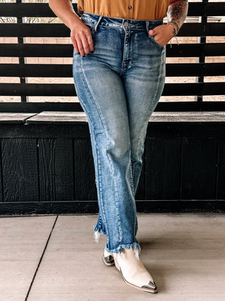 Canyon Crest Ankle Flare Hem Detail Jeans - The Farmhouse