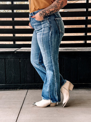 Canyon Crest Ankle Flare Hem Detail Jeans - The Farmhouse