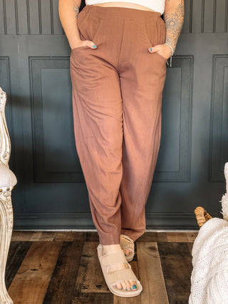 Canyon Stroll Boho Barrel Pants, Coco - The Farmhouse