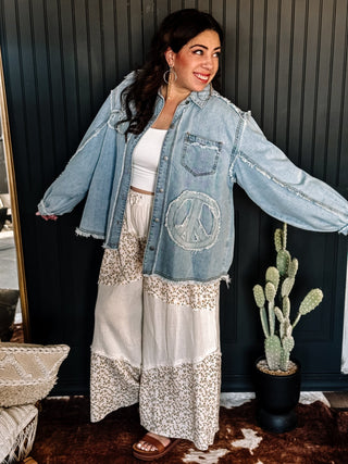 Carefree Rebel Frayed Boho Denim Jacket - The Farmhouse