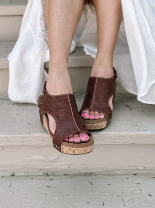 Carley - Whiskey Smooth Wedge Sandals - The Farmhouse