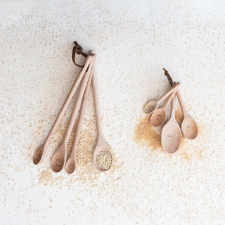 Carved Beech Wood Measuring Spoons, Set of 4 - The Farmhouse