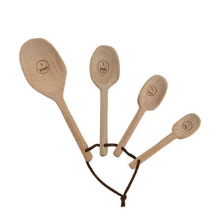 Carved Beech Wood Measuring Spoons, Set of 4 Small - The Farmhouse