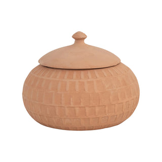 Carved Handmade Terracotta Jar - The Farmhouse