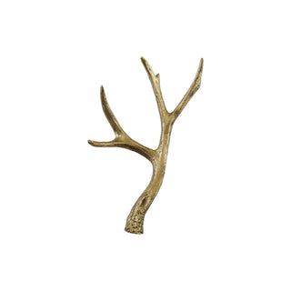Cast iron antler figurine with distressed gold finish