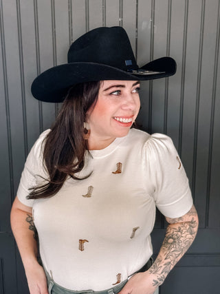 Cattleman Felt Western Cowgirl Hat, Black - 260 Fashion Accessories - The Farmhouse