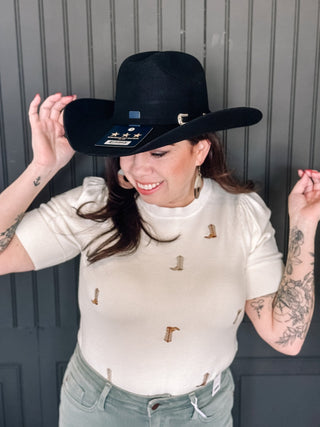 Cattleman Felt Western Cowgirl Hat, Black - 260 Fashion Accessories - The Farmhouse