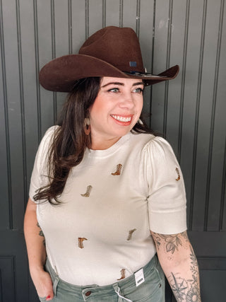 Cattleman Felt Western Cowgirl Hat, Chocolate - 260 Fashion Accessories - The Farmhouse