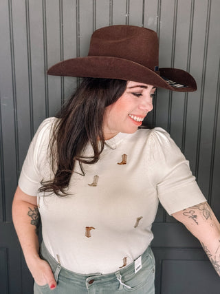 Cattleman Felt Western Cowgirl Hat, Chocolate - 260 Fashion Accessories - The Farmhouse