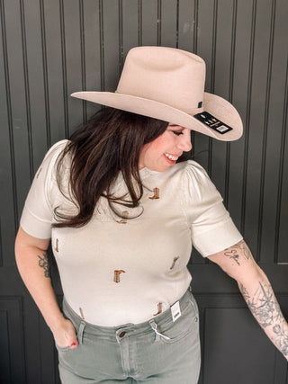 Cattleman Felt Western Cowgirl Hat, Sand - 260 Fashion Accessories - The Farmhouse