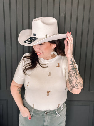 Cattleman Felt Western Cowgirl Hat, White - 260 Fashion Accessories - The Farmhouse
