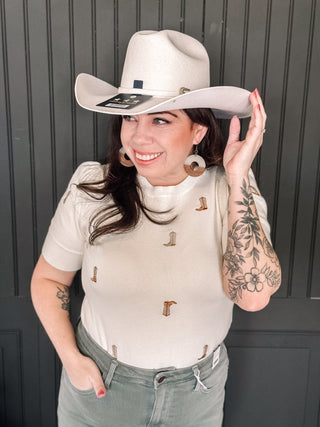 Cattleman Felt Western Cowgirl Hat, White - 260 Fashion Accessories - The Farmhouse
